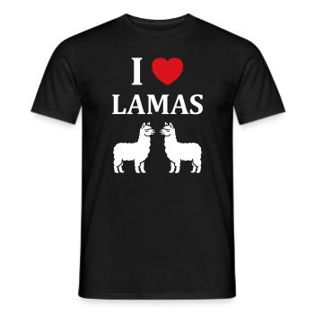 Humour mignon petit lama - T-shirt homme - noir - Devant - AI Model Male 178 light (178cm)