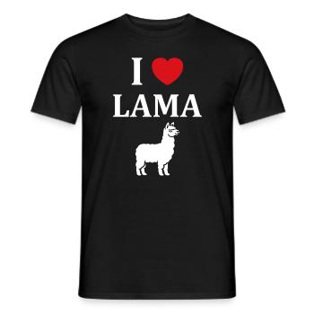 Humour mignon petit lama - T-shirt homme - noir - Devant - AI Model Male 178 light (178cm)