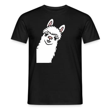 Cute little llama humor - Men's T-Shirt - black - Front - AI Model Male 178 light (178cm)