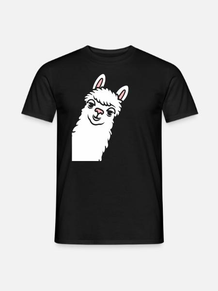 Cute little llama humor - Men's T-Shirt - black
