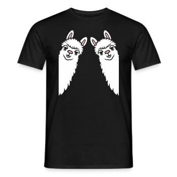 Cute little llama humor - Men's T-Shirt - black - Front - AI Model Male 178 light (178cm)