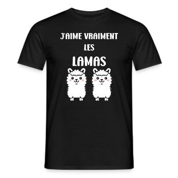 Humour mignon petit lama - T-shirt homme - noir - Devant - AI Model Male 178 light (178cm)