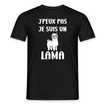 Humour mignon petit lama - T-shirt homme - noir - Devant - AI Model Male 178 light (178cm)