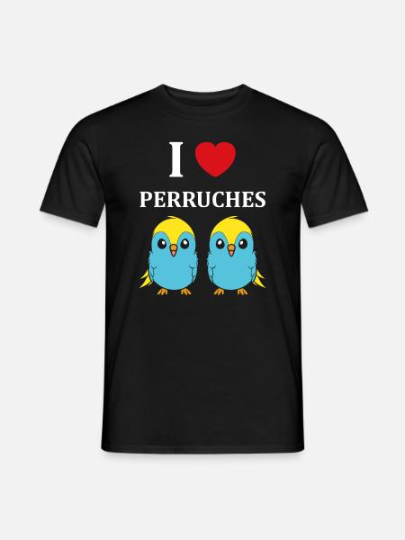 Oiseaux perruches humour petite perruche - T-shirt homme - noir
