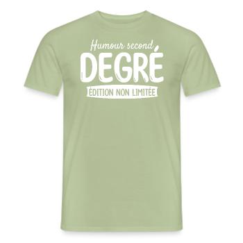 Édition Non Limitée Humour Second Degré - T-shirt homme - vert sauge - Devant - AI Model Male 178 light (178cm)