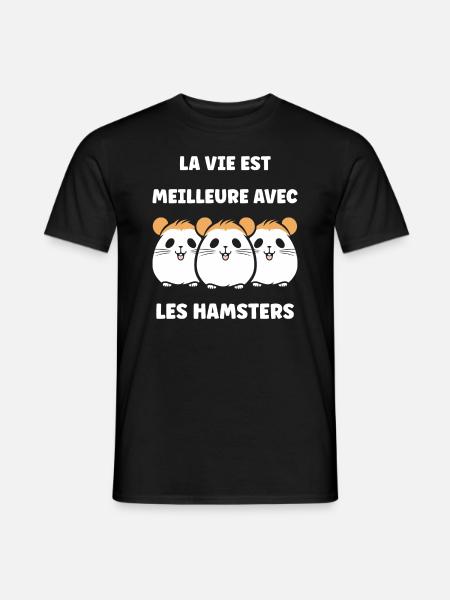 Mignon Humour petit hamster - T-shirt homme - noir