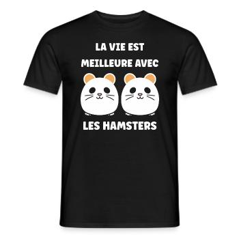 Mignon Humour petit hamster - T-shirt homme - noir - Devant - AI Model Male 178 light (178cm)