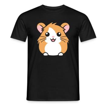 Cute Humor Little Hamster - Men's T-Shirt - black - Front - AI Model Male 178 light (178cm)