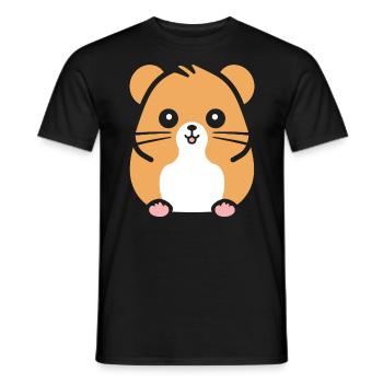 Cute Humor Little Hamster - Men's T-Shirt - black - Front - AI Model Male 178 light (178cm)