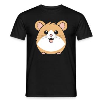 Cute Humor Little Hamster - Men's T-Shirt - black - Front - AI Model Male 178 light (178cm)