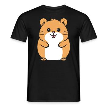 Cute Humor Little Hamster - Men's T-Shirt - black - Front - AI Model Male 178 light (178cm)