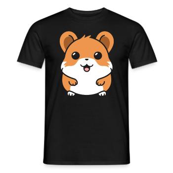 Cute Humor Little Hamster - Men's T-Shirt - black - Front - AI Model Male 178 light (178cm)