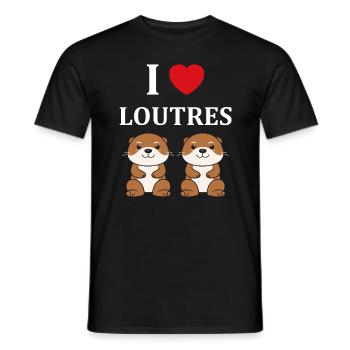 Humour petite loutre - T-shirt homme - noir - Devant - AI Model Male 178 light (178cm)