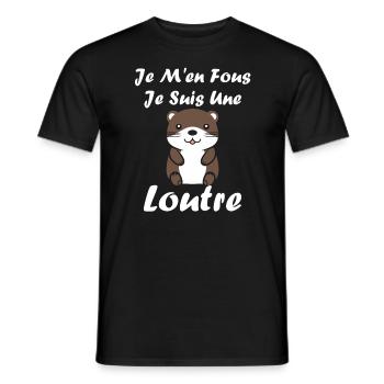 Humour petite loutre - T-shirt homme - noir - Devant - AI Model Male 178 light (178cm)