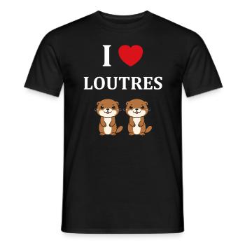 Humour petite loutre - T-shirt homme - noir - Devant - AI Model Male 178 light (178cm)