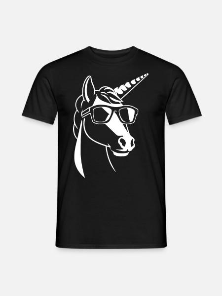 Licornes drôles portant des lunettes de soleil Licorne cool - T-shirt homme - noir