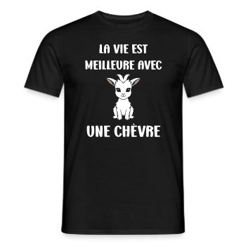 Citation humour petite chèvre - T-shirt homme - noir - Devant - AI Model Male 178 light (178cm)
