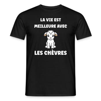 Citation humour petite chèvre - T-shirt homme - noir - Devant - AI Model Male 178 light (178cm)