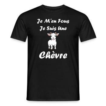 Citation humour petite chèvre - T-shirt homme - noir - Devant - AI Model Male 178 light (178cm)
