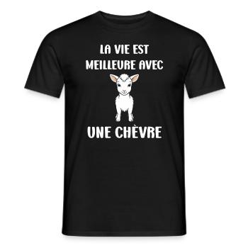 Citation humour petite chèvre - T-shirt homme - noir - Devant - AI Model Male 178 light (178cm)