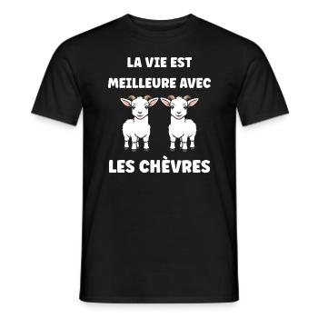 Citation humour petite chèvre - T-shirt homme - noir - Devant - AI Model Male 178 light (178cm)