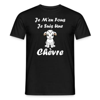Citation humour petite chèvre - T-shirt homme - noir - Devant - AI Model Male 178 light (178cm)