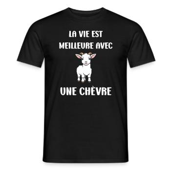 Citation humour petite chèvre - T-shirt homme - noir - Devant - AI Model Male 178 light (178cm)