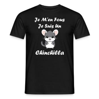 Petit chinchilla mignon - T-shirt homme - noir - Devant - AI Model Male 178 light (178cm)