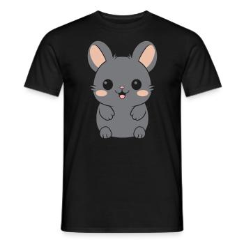 Petit chinchilla mignon - T-shirt homme - noir - Devant - AI Model Male 178 light (178cm)