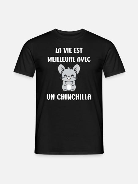 Petit chinchilla mignon - T-shirt homme - noir