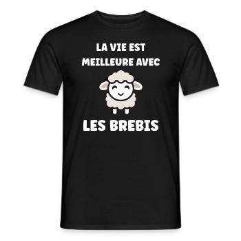 Bébé mouton petit brebis - T-shirt homme - noir - Devant - AI Model Male 178 light (178cm)