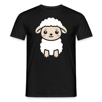 Baby Sheep Little Ewe - Men's T-Shirt - black - Front - AI Model Male 178 light (178cm)