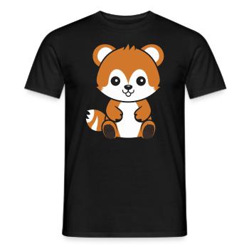 Fox Love Little Red Panda - Men's T-Shirt - black - Front - AI Model Male 178 light (178cm)