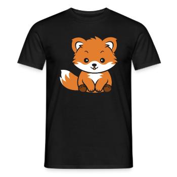 Fox Love Little Red Panda - Men's T-Shirt - black - Front - AI Model Male 178 light (178cm)