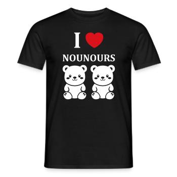 Ours en peluche petit nounours - T-shirt homme - noir - Devant - AI Model Male 178 light (178cm)