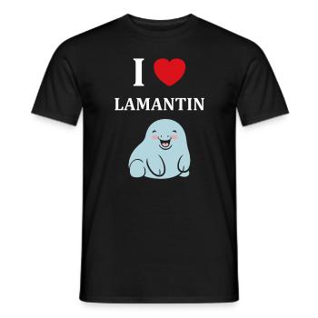 Drôle bébé minimaliste simple petit lamantin - T-shirt homme - noir - Devant - AI Model Male 178 light (178cm)