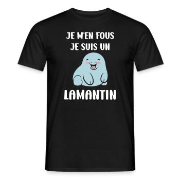 Drôle bébé minimaliste simple petit lamantin - T-shirt homme - noir - Devant - AI Model Male 178 light (178cm)