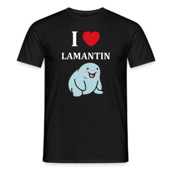 Drôle bébé minimaliste simple petit lamantin - T-shirt homme - noir - Devant - AI Model Male 178 light (178cm)