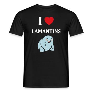 Drôle bébé minimaliste simple petit lamantin - T-shirt homme - noir - Devant - AI Model Male 178 light (178cm)