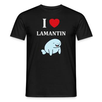 Drôle bébé minimaliste simple petit lamantin - T-shirt homme - noir - Devant - AI Model Male 178 light (178cm)