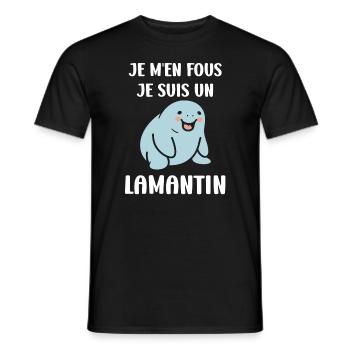 Drôle bébé minimaliste simple petit lamantin - T-shirt homme - noir - Devant - AI Model Male 178 light (178cm)