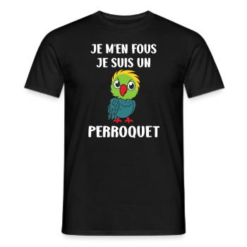 Humour petit perroquet - T-shirt homme - noir - Devant - AI Model Male 178 light (178cm)