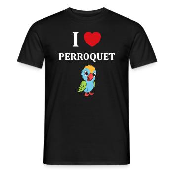 Humour petit perroquet - T-shirt homme - noir - Devant - AI Model Male 178 light (178cm)