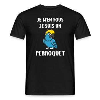 Humour petit perroquet - T-shirt homme - noir - Devant - AI Model Male 178 light (178cm)