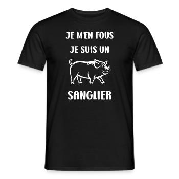 Humour petit sanglier - T-shirt homme - noir - Devant - AI Model Male 178 light (178cm)