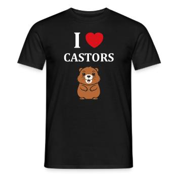 Humour petit castor - T-shirt homme - noir - Devant - AI Model Male 178 light (178cm)