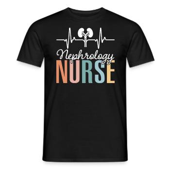 Heart Beating Nurse Nephrology Nurse - Men's T-Shirt - black - Front - AI Model Male 178 light (178cm)