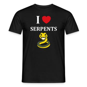 Humour petit serpent - T-shirt homme - noir - Devant - AI Model Male 178 light (178cm)