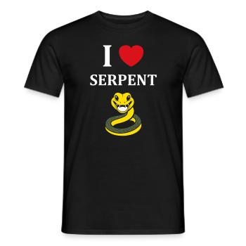 Humour petit serpent - T-shirt homme - noir - Devant - AI Model Male 178 light (178cm)