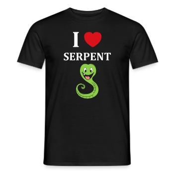 Humour petit serpent - T-shirt homme - noir - Devant - AI Model Male 178 light (178cm)
